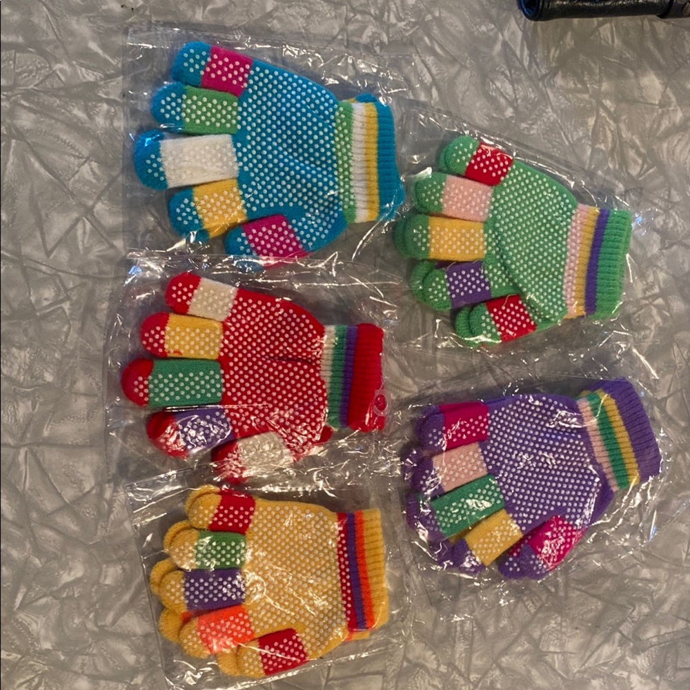 Colorful Kids' Knitted Gloves Set